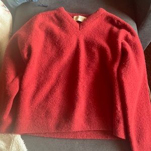 Red fuzzy sweater